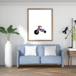 Toy print, nursery decor, printable wall art, red bike print, digital prints - prints-actually