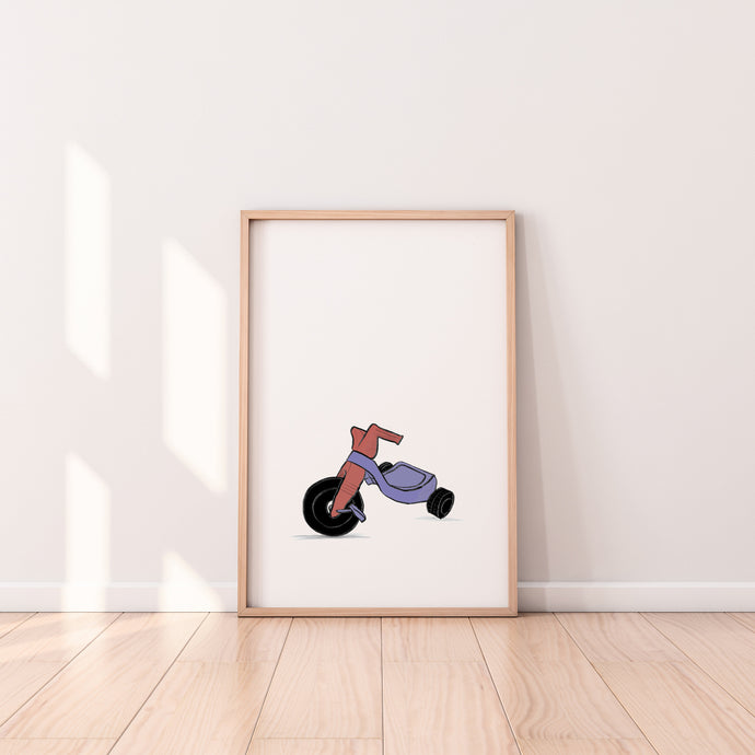 Toy print, nursery decor, printable wall art, red bike print, digital prints - prints-actually