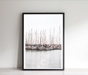 Sailboats print, printable wall art, sailing print, Tel Aviv Israel photography - prints-actually