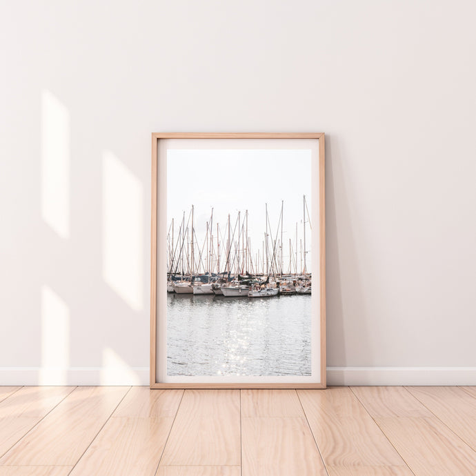 Sailboats print, printable wall art, sailing print, Tel Aviv Israel photography - prints-actually