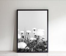 Load image into Gallery viewer, Flowers Print, black and white daisies, tropical print, printable wall art - prints-actually