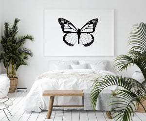 Butterfly print, nursery decor, black and white wall decor - prints-actually