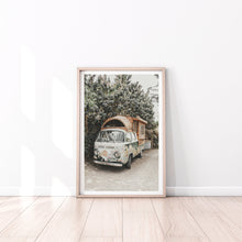 Load image into Gallery viewer, Van print, printable wall art, green retro Volkswagen, digital wall prints VW camper - prints-actually