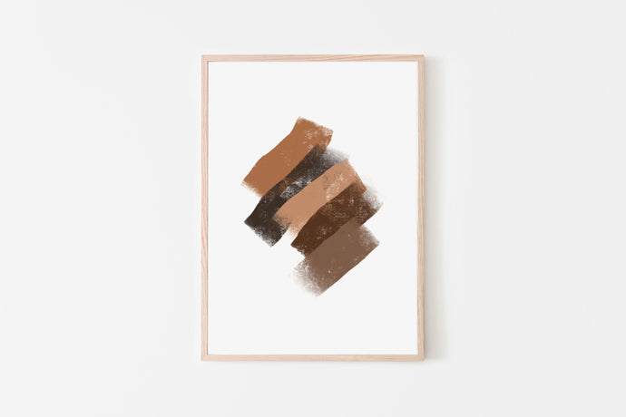 Abstract print, printable wall art, brown brush strokes digital prints - prints-actually