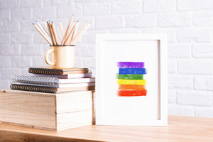Pride print, printable wall art, LGBT rainbow colors abstract, digital prints - prints-actually