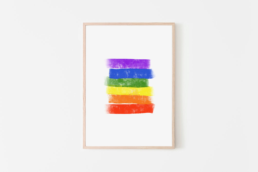 Pride print, printable wall art, LGBT rainbow colors abstract, digital prints - prints-actually