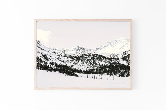 Snowy mountains print, printable wall art, landscape poster, digital prints - prints-actually