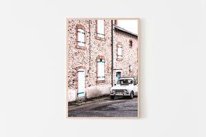 Old Street print, Spain poster, vintage car, printable wall art, Catalonia streets - prints-actually
