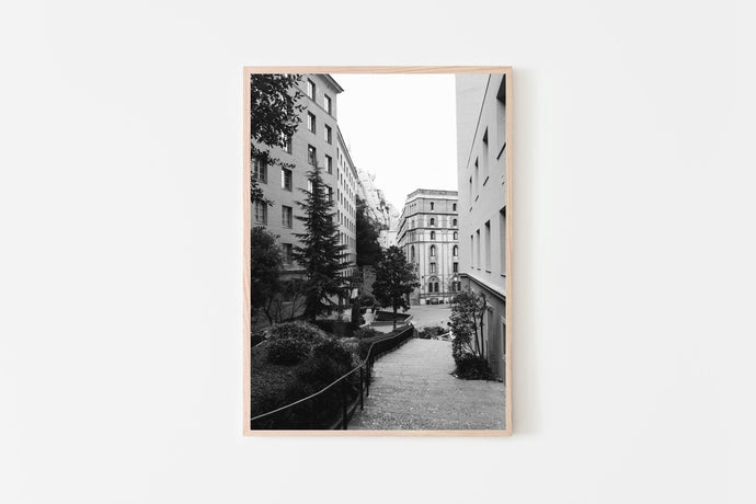 Black and white building print, Spain poster, printable wall art - prints-actually