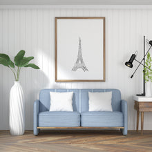 Load image into Gallery viewer, Eiffel tower print, printable wall art, minimalist print, black and white Paris - prints-actually