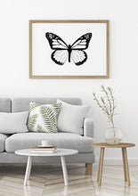 Load image into Gallery viewer, Butterfly print, nursery decor, black and white wall decor - prints-actually