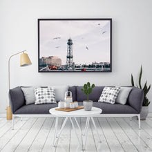 Load image into Gallery viewer, Barcelona Port Print, Lighthouse Seagulls Photography Printable Wall Art, Spain - prints-actually