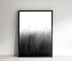Abstract Print, Black and White Brush Strokes, Printable Wall Art - prints-actually