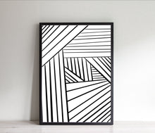 Load image into Gallery viewer, Abstract print, black white lines wall print, printable wall art - prints-actually