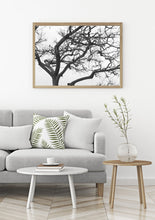 Load image into Gallery viewer, Black and white tree print, printable wall art, tree top with branches - prints-actually