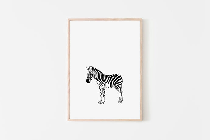 Zebra Print, nursery decor, printable wall art, animal sketch print - prints-actually