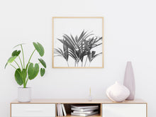 Load image into Gallery viewer, Palm Plant Square Print, Black and White Fronds, Printable Wall Art - prints-actually