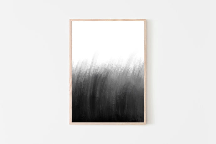 Abstract Print, Black and White Brush Strokes, Printable Wall Art - prints-actually
