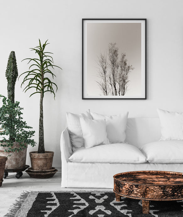 Bare tree print, printable wall art, sepia landscape nature photography - prints-actually