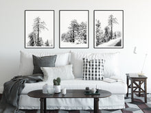 Load image into Gallery viewer, Set of 3 Snow on Trees Print, Black and White Prints, Printable Wall Art - prints-actually
