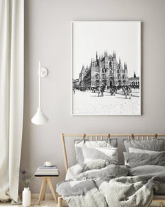 Duomo Cathedral Print, Printable Wall Art, Vertical Minimalist Print, italy sketch - prints-actually