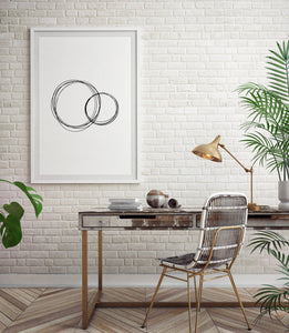 Abstract Print, Infinity Two Circles Interlocking, Printable Modern Wall Art - prints-actually