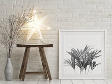 Load image into Gallery viewer, Palm Plant Square Print, Black and White Fronds, Printable Wall Art - prints-actually