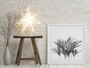 Palm Plant Square Print, Black and White Fronds, Printable Wall Art - prints-actually