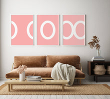 Load image into Gallery viewer, Set of 3 abstract prints, pink and white circles print, printable modern wall art - prints-actually