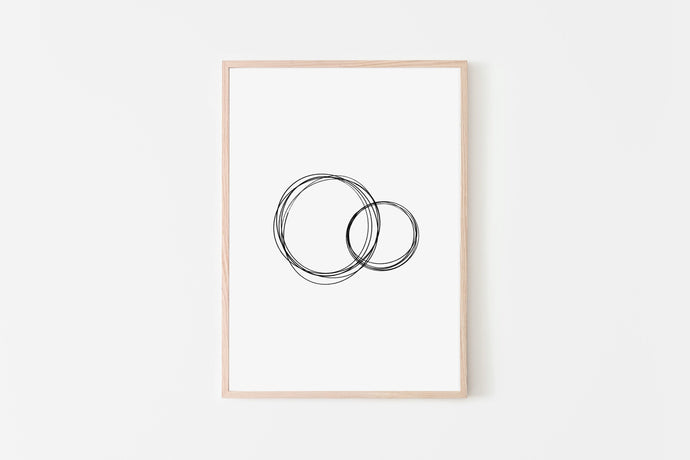 Abstract Print, Infinity Two Circles Interlocking, Printable Modern Wall Art - prints-actually