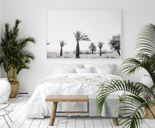 Load image into Gallery viewer, Black and White Palm Trees Print, Sea of Galilee Israel Landscape - prints-actually