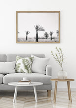 Load image into Gallery viewer, Black and White Palm Trees Print, Sea of Galilee Israel Landscape - prints-actually