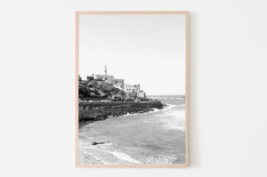 תמונה לקיר של נמל יפו בשחור לבן, פרינט להורדה והדפסה