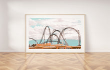 Load image into Gallery viewer, Roller coaster print, printable wall art, Japan fuji Q, orange digital wall prints