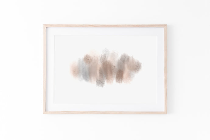 Abstract print, printable wall art, brown and gray strokes digital print - prints-actually