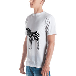 Black and White Zebra Print Men's T-shirt - prints-actually