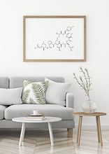 Load image into Gallery viewer, Oxytocin Molecule print, Love Hormone, Molecule Poster, horizontal Wall Print - prints-actually