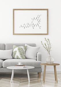 Oxytocin Molecule print, Love Hormone, Molecule Poster, horizontal Wall Print - prints-actually