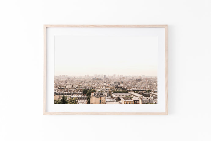 Paris skyline print, brown printable wall art photography - prints-actually