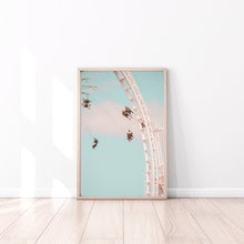 Load image into Gallery viewer, Swing ride print, swing carousel, theme park japan wall art