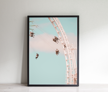 Load image into Gallery viewer, Swing ride print, swing carousel, theme park japan wall art