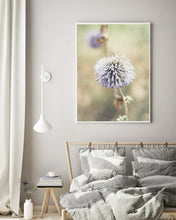 Load image into Gallery viewer, Purple Flower Print, Echinops Ritro Globe Thistle Poster, Botanical Print
