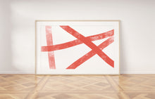 Load image into Gallery viewer, Abstract print, printable wall art, red brush strokes horizontal - prints-actually