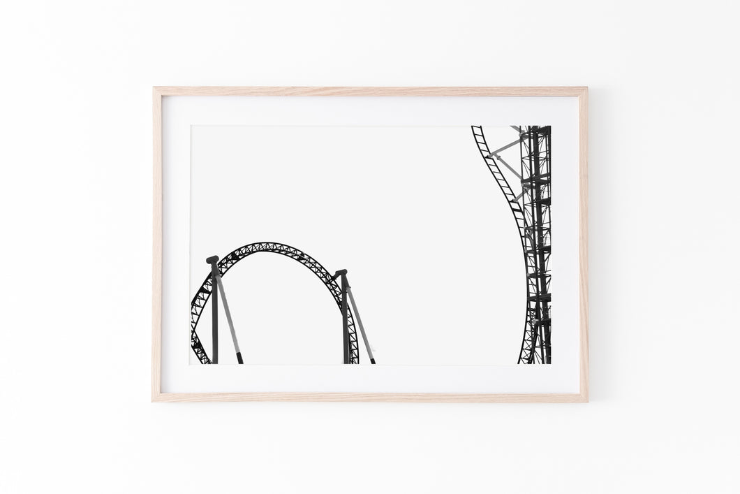 Roller coaster print, printable wall art, Japan, kids room decor prints