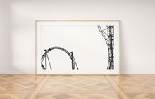 Load image into Gallery viewer, Roller coaster print, printable wall art, Japan, kids room decor prints