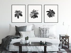 Set of 3 abstract prints, black brush strokes print, printable modern wall art - prints-actually