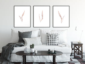 Set of 3 branches wall art, brown and white print, printable modern prints - prints-actually