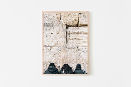 Wailing wall print, women praying in Jerusalem photo, Israel Jewish poster