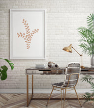 Load image into Gallery viewer, תמונה לקיר עם ציור של עלים על ענפים בצבע ניטרלי, פרינט להדפסה