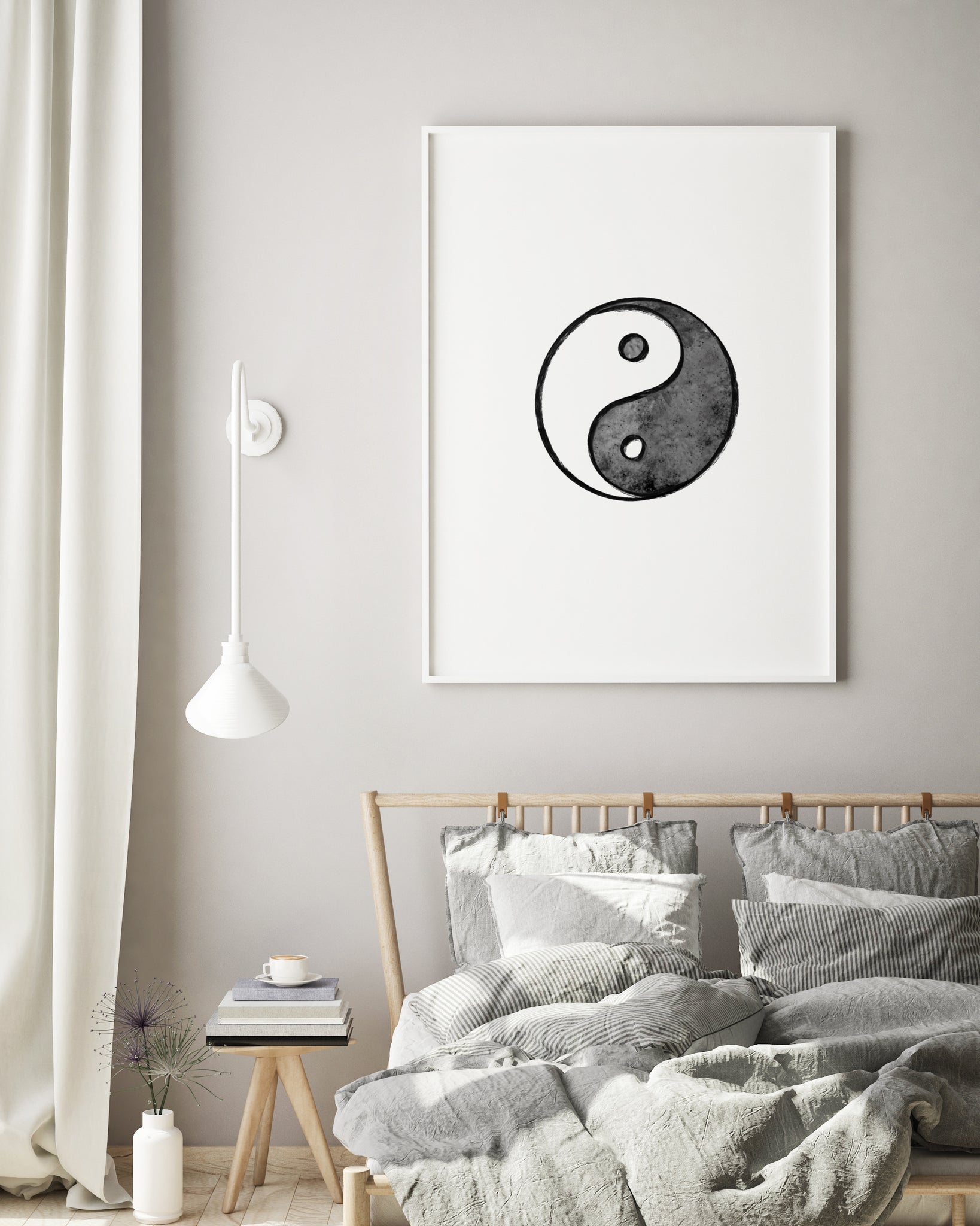 Yin Yang print, spiritual prints, black white balance, meditation Illu –  Prints Actually